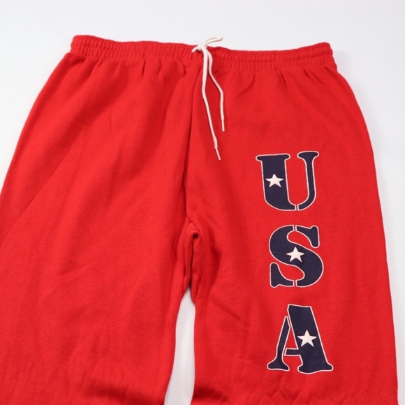 Vintage USA Spell Out Joggers Jogger Pants Red XL - Picture 3 of 5